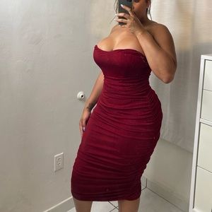Burgundy Midi Dress